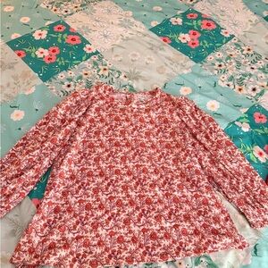 Wonderly Red and White Floral Blouse